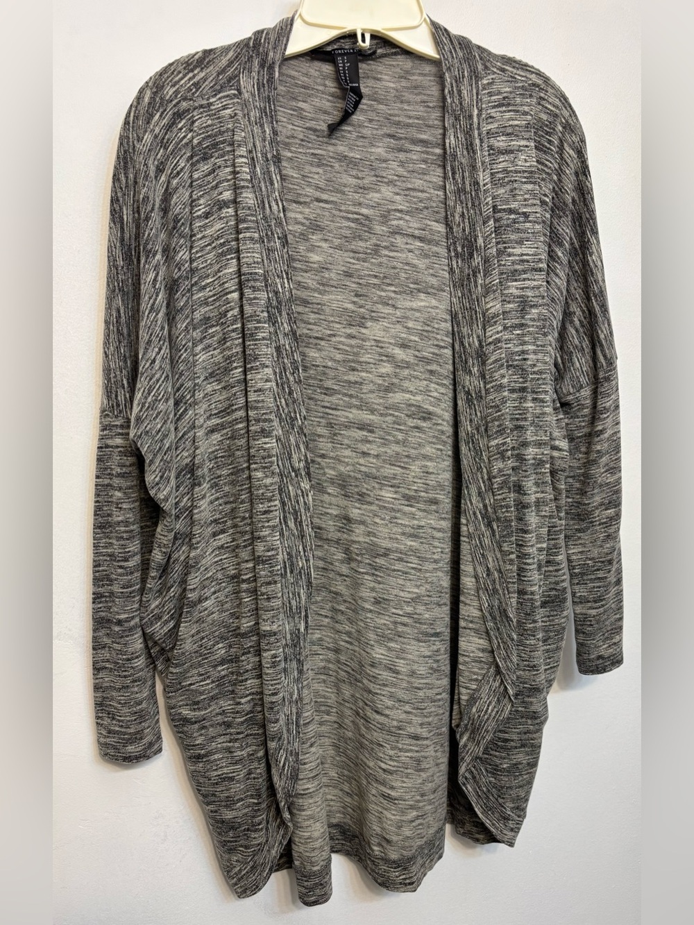 Forever 21 Two Tone Gray Open Front Cardigan Sweater Womans Size Small